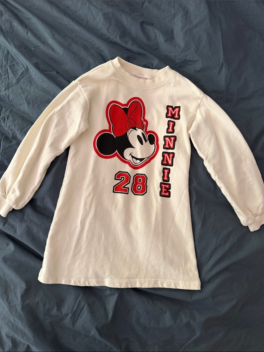 Hanna Andersson Cream Long Sleeve Minnie Graphic Tee with Red Accents